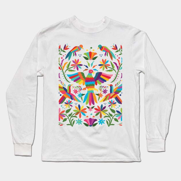 Mexican Otomí Design Long Sleeve T-Shirt by Akbaly